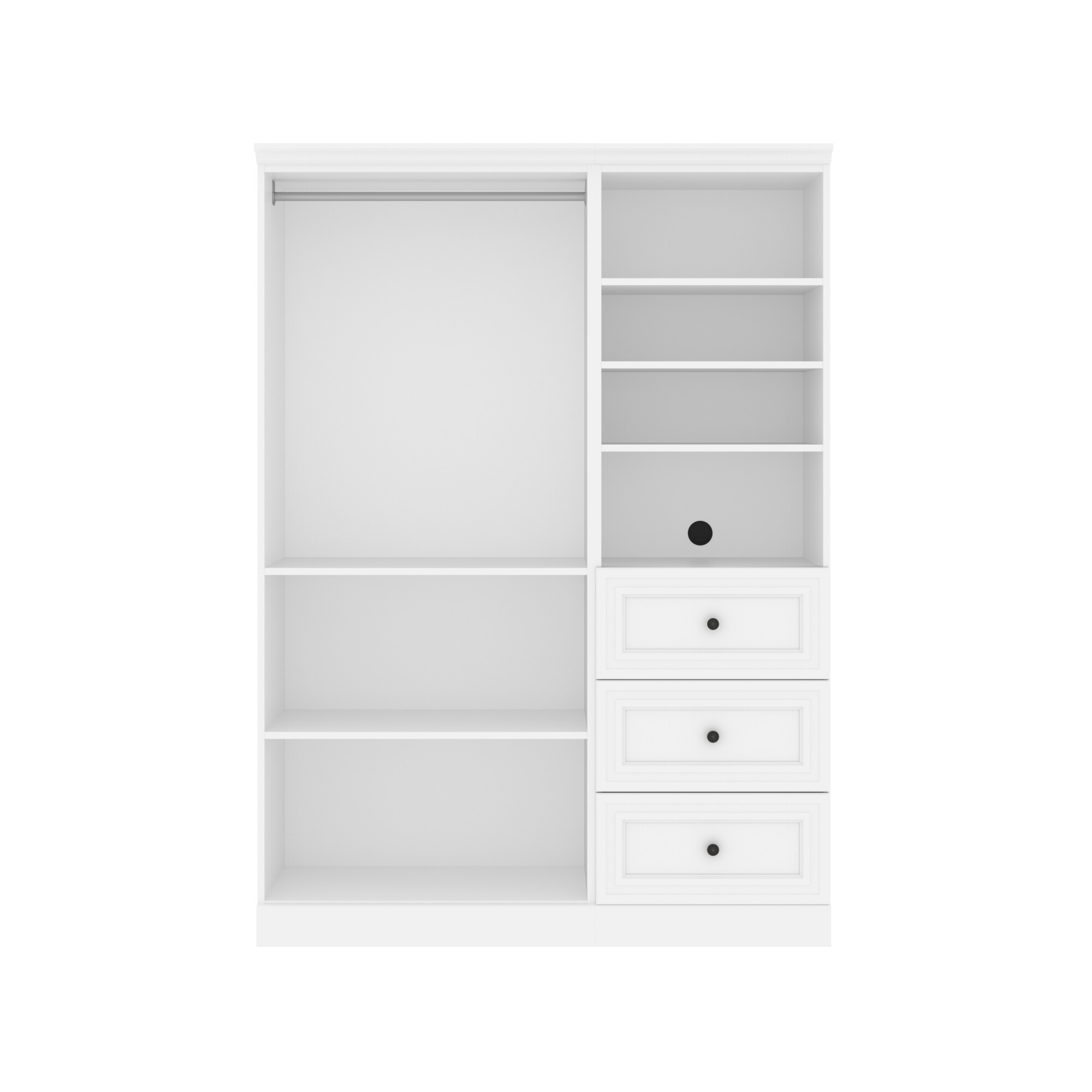Versatile 61” Closet Organizer with Drawers in white