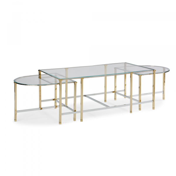 So Happy Together Nesting Tables with Metal frame, 46W x 24D x 18H in ...
