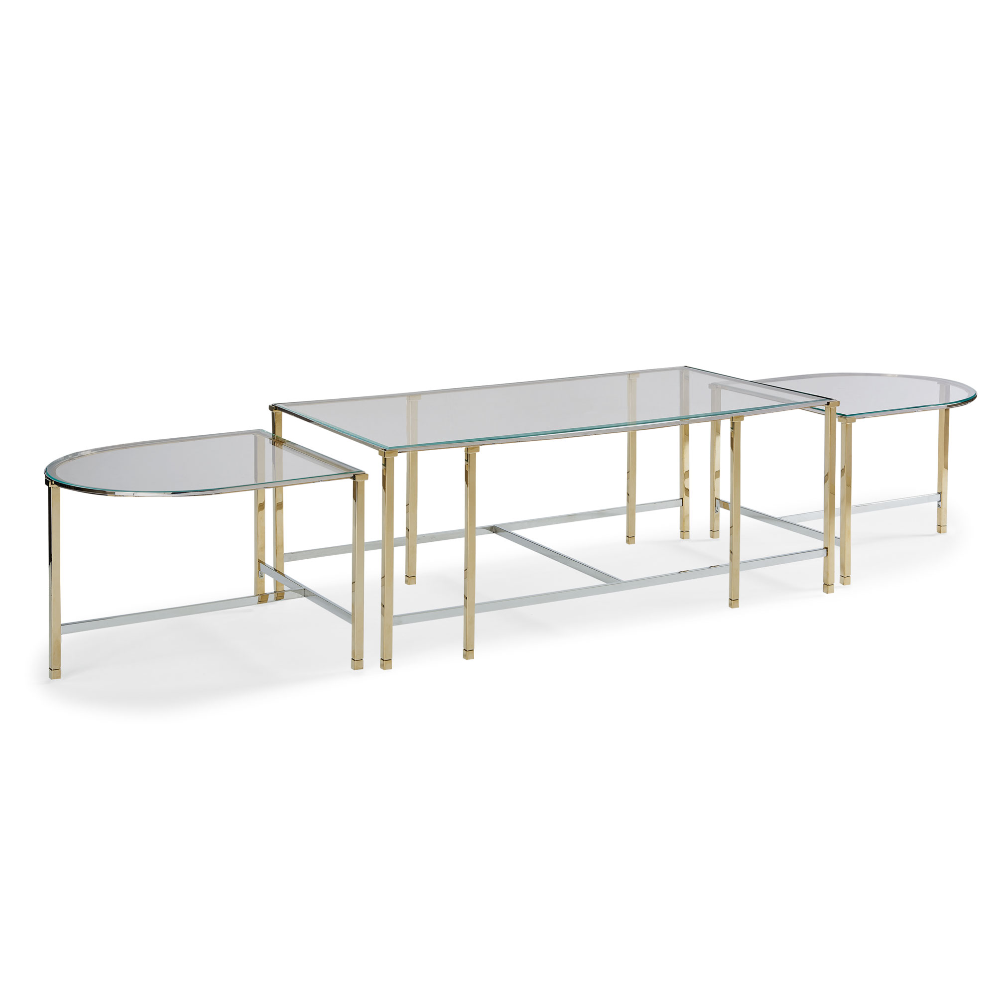 So Happy Together Nesting Tables with Metal frame, 46W x 24D x 18H in ...