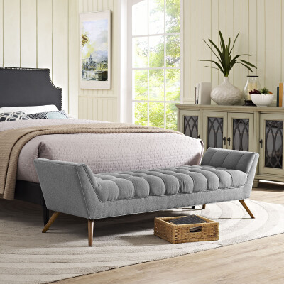 EEI-1790-GRY Response Upholstered Fabric Bench Expectation Gray